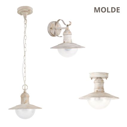 Brilagi - Εξωτερικό φωτιστικό οροφής MOLDE 1xE27/60W IP44 λευκό/πατίνα