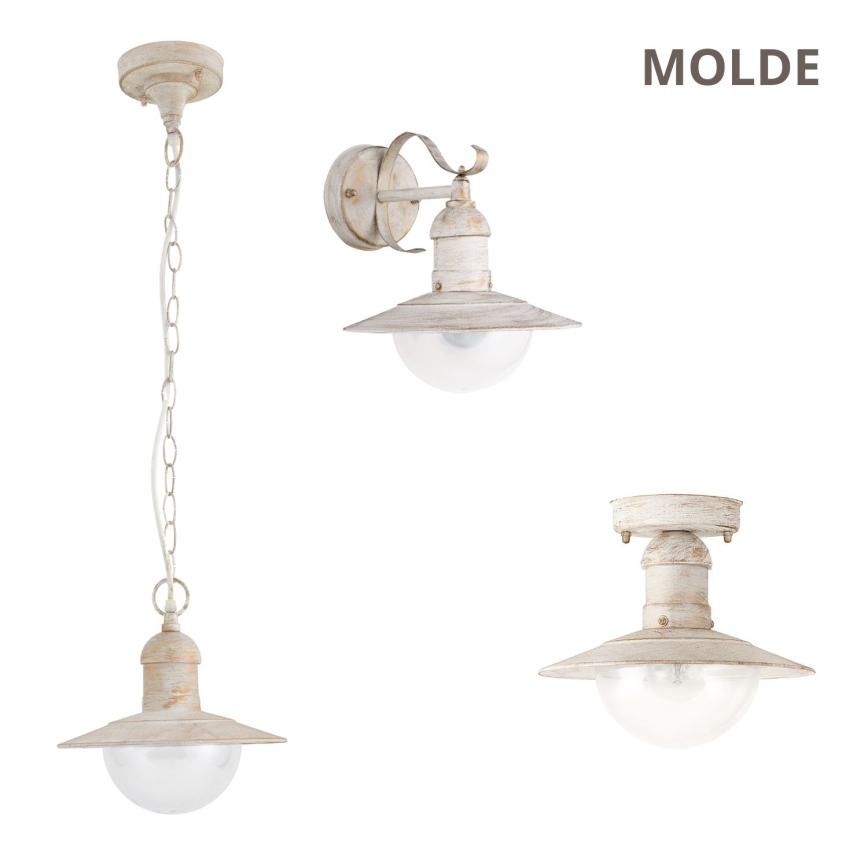 Brilagi - Εξωτερικό φωτιστικό οροφής MOLDE 1xE27/60W IP44 λευκό/πατίνα