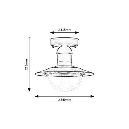 Brilagi - Εξωτερικό φωτιστικό οροφής MOLDE 1xE27/60W IP44 μαύρο