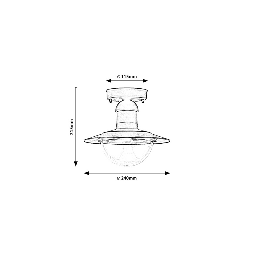 Brilagi - Εξωτερικό φωτιστικό οροφής MOLDE 1xE27/60W IP44 μαύρο