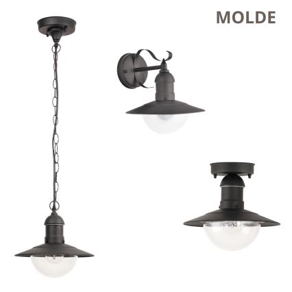 Brilagi - Εξωτερικό φωτιστικό οροφής MOLDE 1xE27/60W IP44 μαύρο