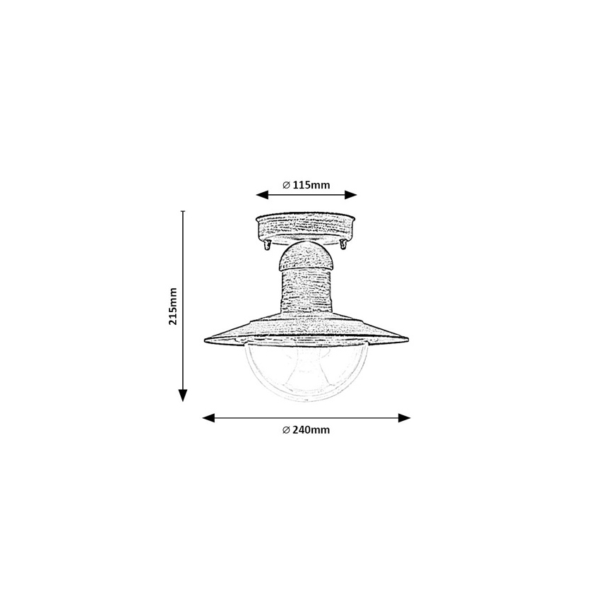 Brilagi - Εξωτερικό φωτιστικό οροφής MOLDE 1xE27/60W IP44 μπρονζέ/πατίνα