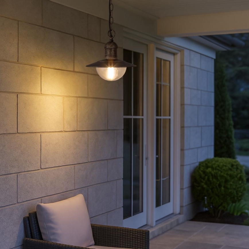 Brilagi - Εξωτερικό κρεμαστό φωτιστικό MOLDE 1xE27/60W IP44 μπρονζέ/πατίνα