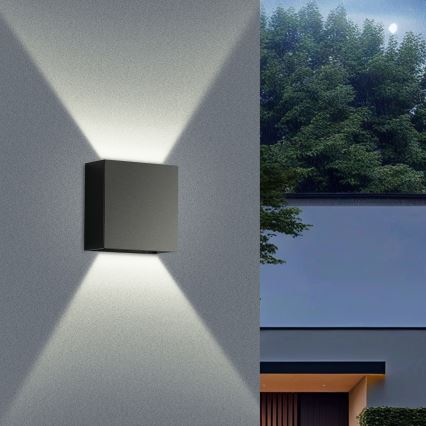 Brilagi - Εξωτερικό LED φωτιστικό τοίχου DOUBLERAY LED/4W/230V μαύρο IP65