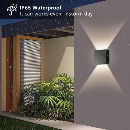 Brilagi - Εξωτερικό LED φωτιστικό τοίχου DOUBLERAY LED/4W/230V μαύρο IP65