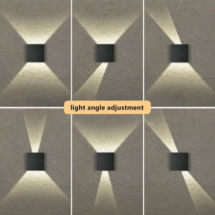 Brilagi - Εξωτερικό LED φωτιστικό τοίχου DOUBLERAY LED/4W/230V μαύρο IP65