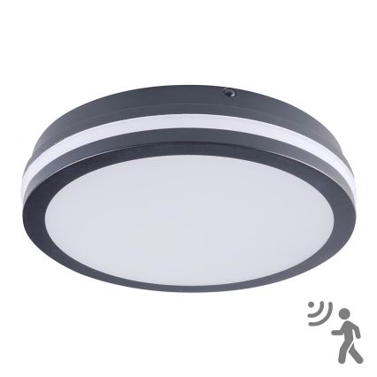 Brilagi - Εξωτερικό φωτιστικό LED με αισθητήρα BENE LED/24W/230V, διάμετρος 26 cm, ανθρακί, IP54
