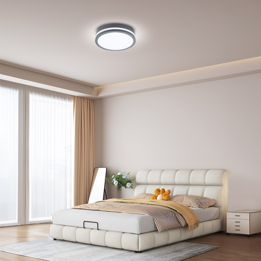 Brilagi - Εξωτερικό φωτιστικό LED με αισθητήρα BENE LED/24W/230V, διάμετρος 26 cm, ανθρακί, IP54