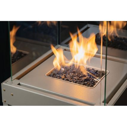 Brilagi - Υπαίθριο τζάκι αερίου FLARO GAS 142x36 cm 8kW 1xAAA μπεζ + προστατευτικό κάλυμμα