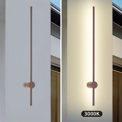 Brilagi - LED επιτοίχιο φωτιστικό εξωτερικού χώρου AURA LED/20W/230V 3000K IP54 97 cm καφέ CRI 90