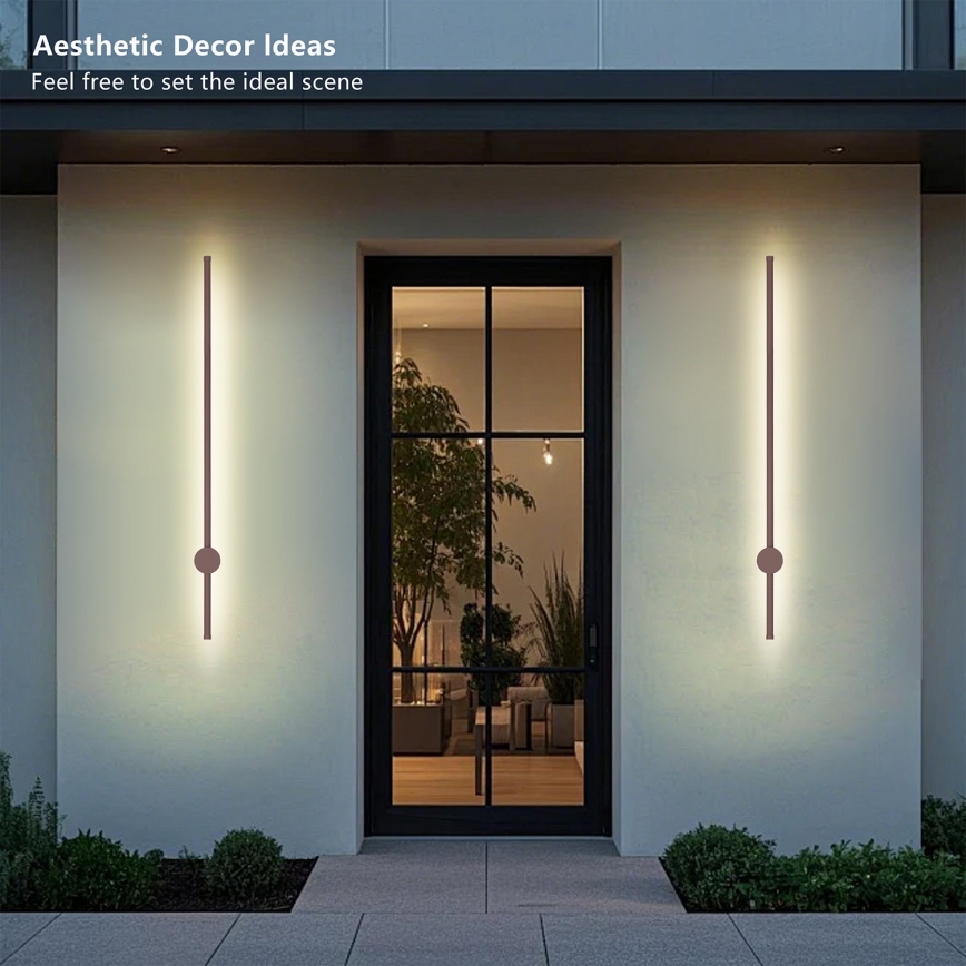 Brilagi - LED επιτοίχιο φωτιστικό εξωτερικού χώρου AURA LED/20W/230V 3000K IP54 97 cm καφέ CRI 90