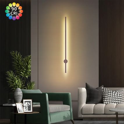 Brilagi - LED επιτοίχιο φωτιστικό εξωτερικού χώρου AURA LED/20W/230V 3000K IP54 97 cm καφέ CRI 90