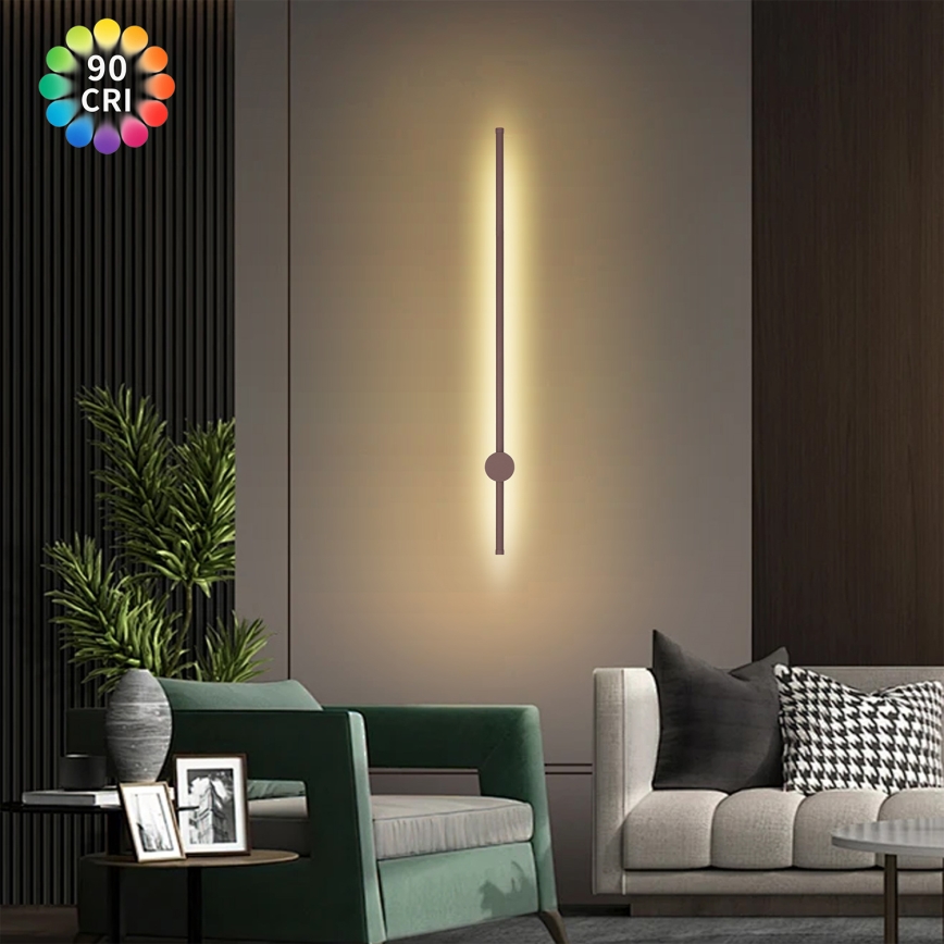Brilagi - LED επιτοίχιο φωτιστικό εξωτερικού χώρου AURA LED/20W/230V 3000K IP54 97 cm καφέ CRI 90