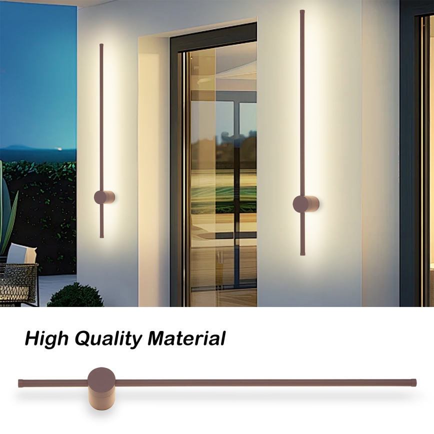 Brilagi - LED επιτοίχιο φωτιστικό εξωτερικού χώρου AURA LED/20W/230V 3000K IP54 97 cm καφέ CRI 90