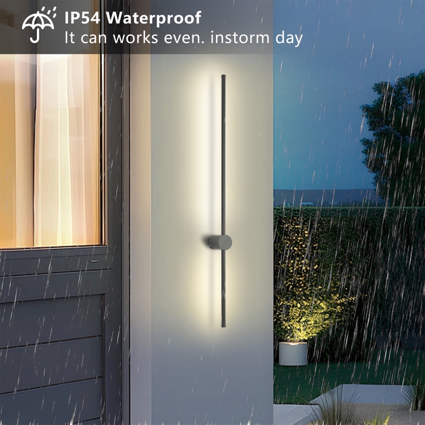 Brilagi - AURA εξωτερικό επιτοίχιο φωτιστικό LED/20W/230V 4000K IP54 97 cm ανθρακί CRI 90