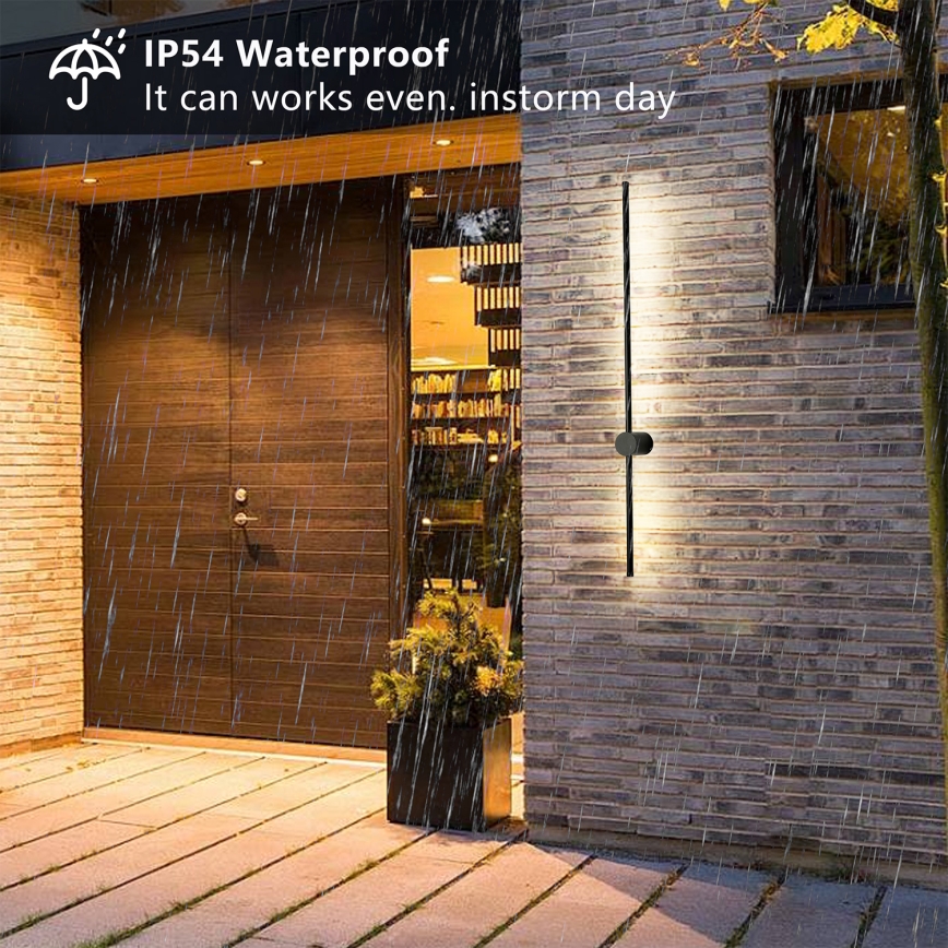 Brilagi - Εξωτερικό επιτοίχιο φωτιστικό AURA LED/20W/230V 4000K IP54 97 cm μαύρο CRI 90