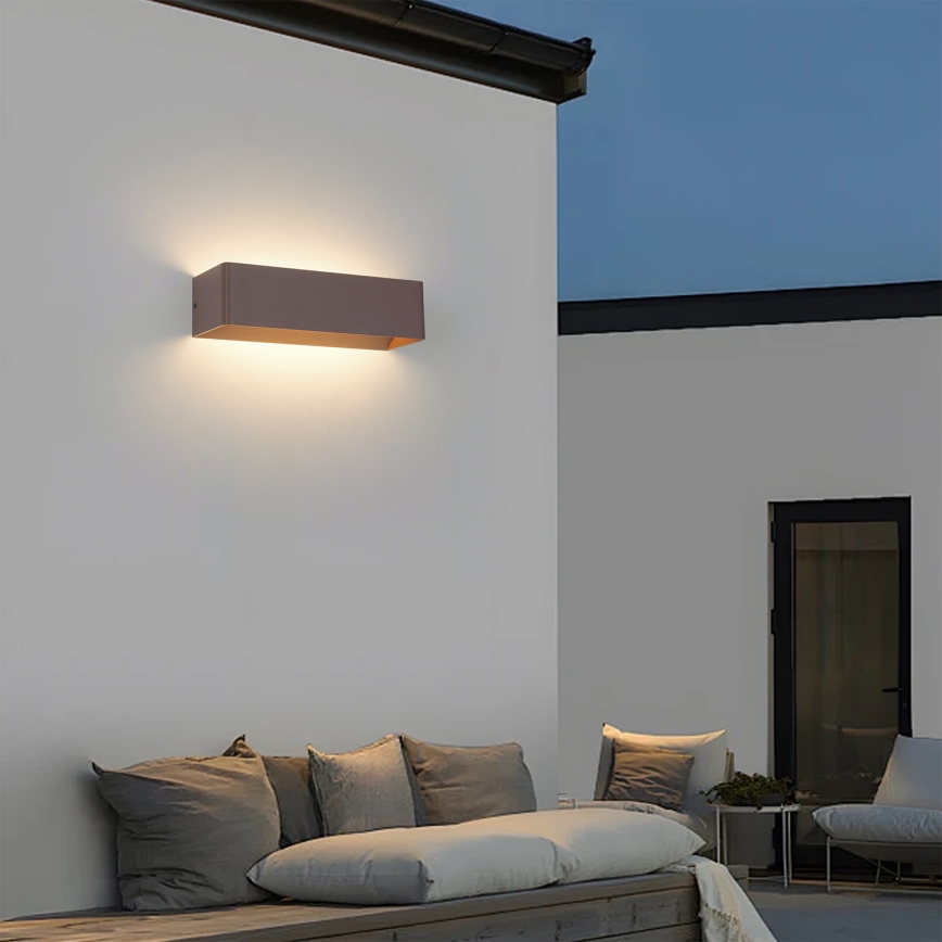 Brilagi - Εξωτερικό επιτοίχιο φωτιστικό LED DONNANI LED/12W/230V 30 cm καφέ IP44