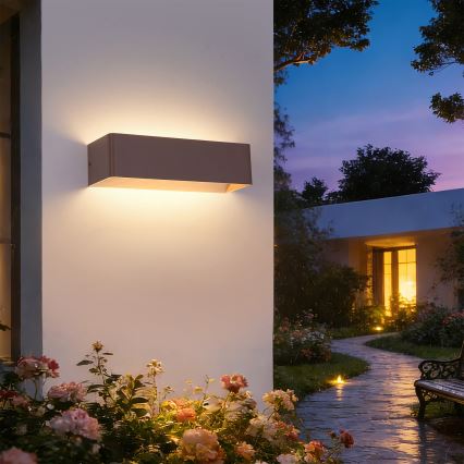Brilagi - Εξωτερικό επιτοίχιο φωτιστικό LED DONNANI LED/12W/230V 30 cm καφέ IP44