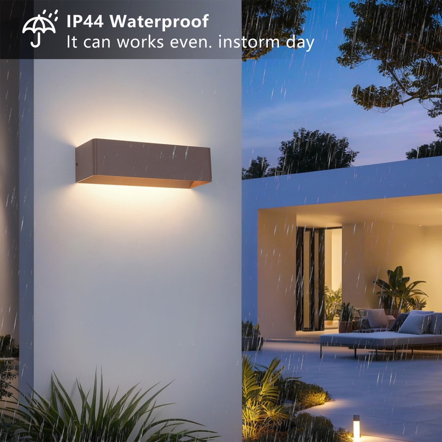 Brilagi - Εξωτερικό επιτοίχιο φωτιστικό LED DONNANI LED/12W/230V 30 cm καφέ IP44