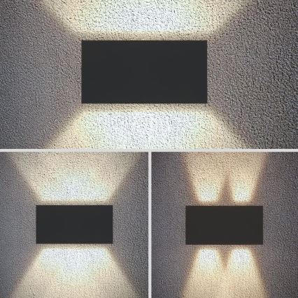 Brilagi - Εξωτερικό επιτοίχιο φωτιστικό LED DOUBLE CUBE LED/12W/230V ανθρακί IP65