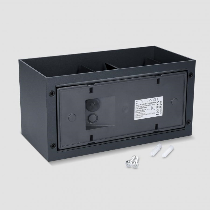 Brilagi - Εξωτερικό επιτοίχιο φωτιστικό LED DOUBLE CUBE LED/12W/230V ανθρακί IP65