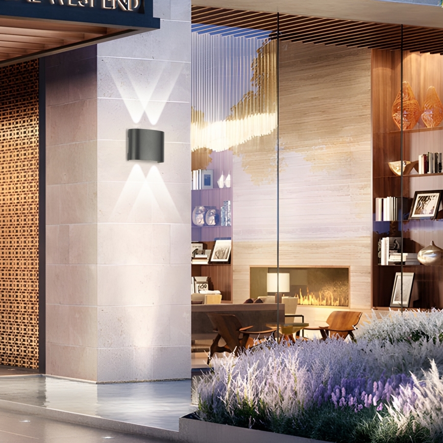 Brilagi - Εξωτερικό επιτοίχιο φωτιστικό LED FLAREBOX LED/4W/230V ανθρακί IP65