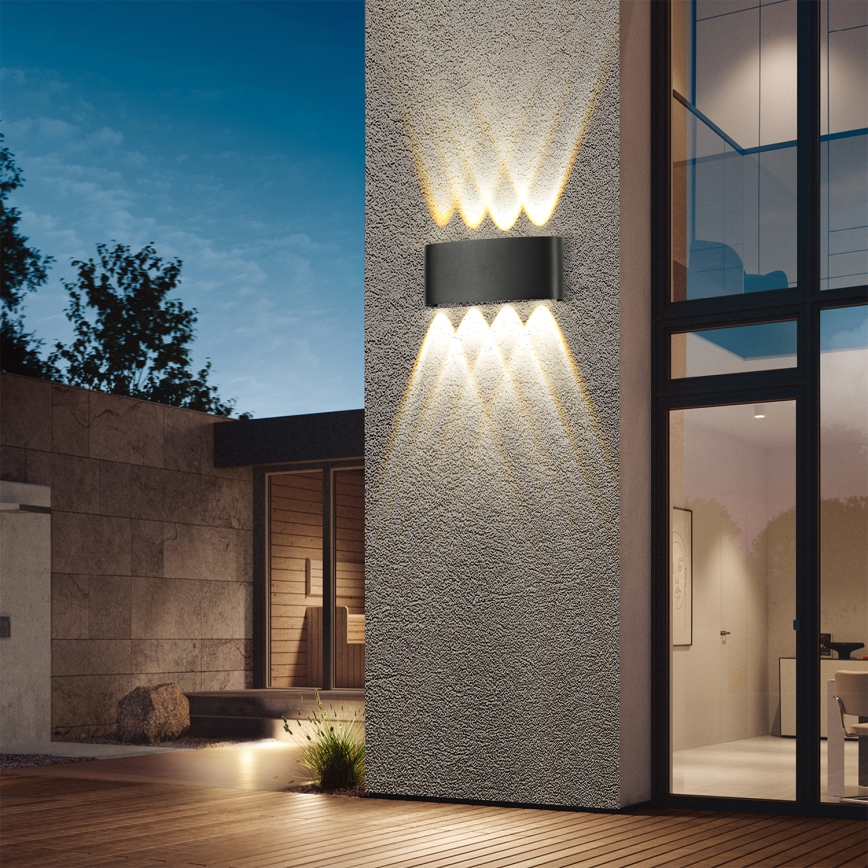 Brilagi - Εξωτερικό επιτοίχιο φωτιστικό LED FLAREBOX LED/8W/230V μαύρο IP65