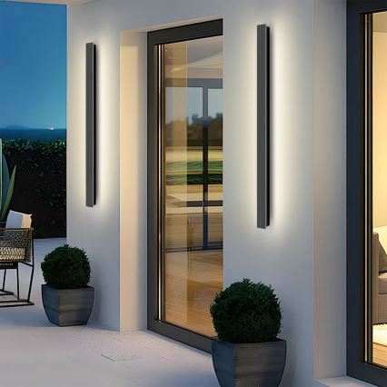 Brilagi - LED εξωτερικό επιτοίχιο φωτιστικό LINEAR LED/22W/230V 3000K IP65 100 cm μαύρο CRI 90