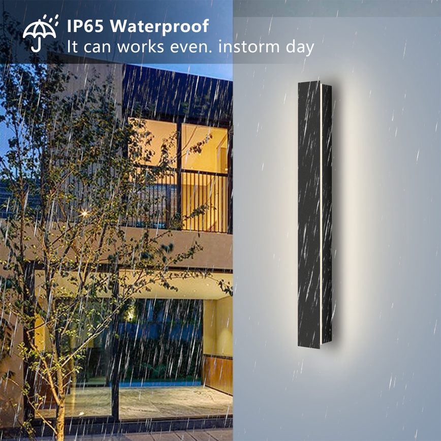 Brilagi - Επιτοίχιο φωτιστικό LED εξωτερικού χώρου LINEAR LED/12W/230V 3000K IP65 50 cm μαύρο CRI 90