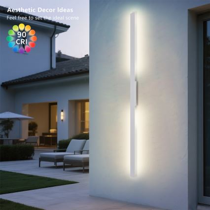 Brilagi - Εξωτερικό επιτοίχιο φωτιστικό LUNA LED/30W/230V 3000K IP65 150 cm λευκό CRI 90