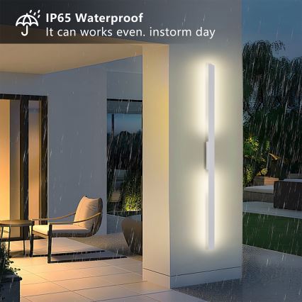 Brilagi - Εξωτερικό επιτοίχιο φωτιστικό LUNA LED/30W/230V 3000K IP65 150 cm λευκό CRI 90