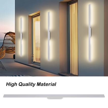 Brilagi - Εξωτερικό επιτοίχιο φωτιστικό LUNA LED/30W/230V 3000K IP65 150 cm λευκό CRI 90