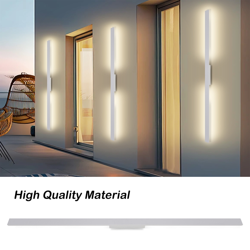 Brilagi - Εξωτερικό επιτοίχιο φωτιστικό LUNA LED/30W/230V 3000K IP65 150 cm λευκό CRI 90