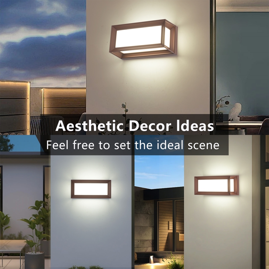 Brilagi - Εξωτερικό επιτοίχιο φωτιστικό LED PARKER LED/12W/230V 3000/4500/6000K καφέ IP44