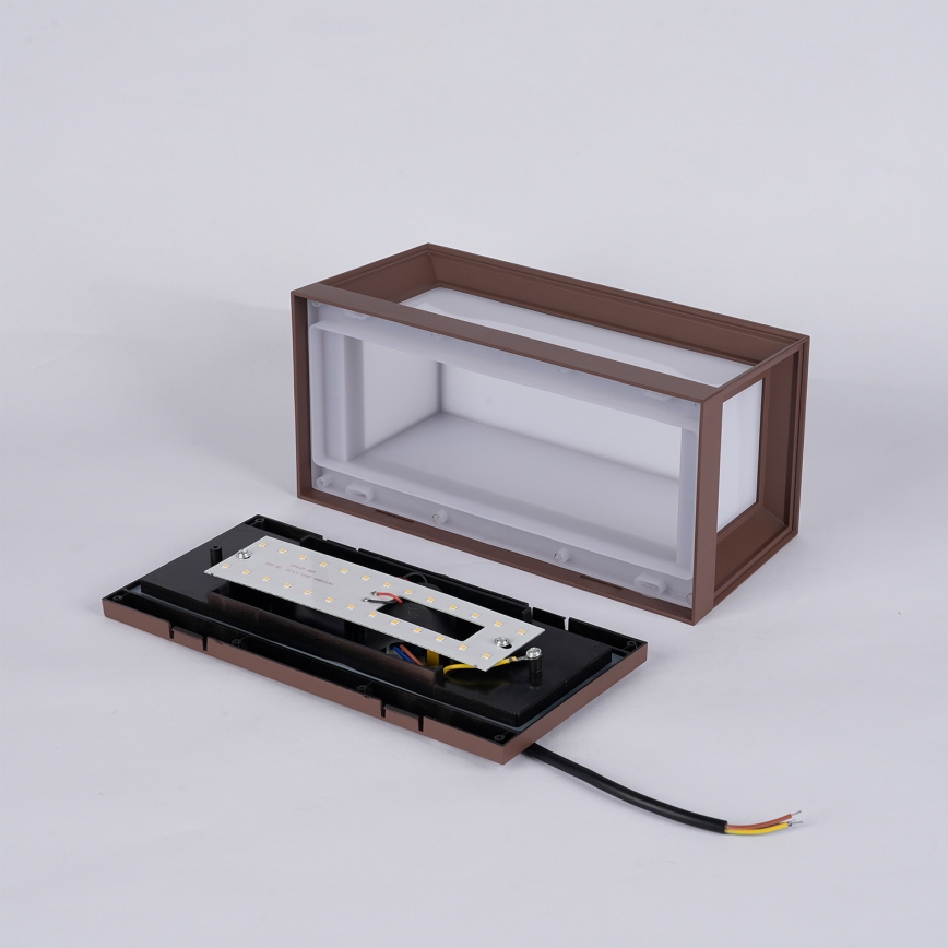 Brilagi - Εξωτερικό επιτοίχιο φωτιστικό LED PARKER LED/12W/230V 3000/4500/6000K καφέ IP44