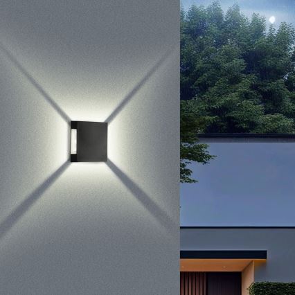 Brilagi - Εξωτερικό επιτοίχιο φωτιστικό LED QUADRAY LED/4W/230V μαύρο IP65