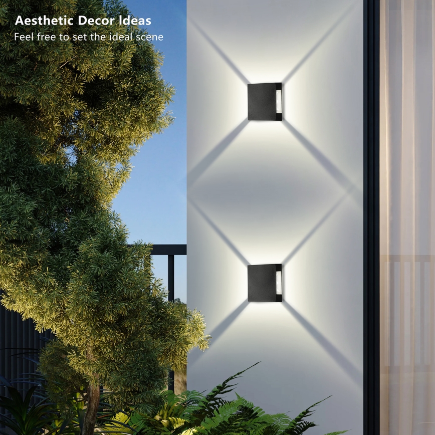 Brilagi - Εξωτερικό επιτοίχιο φωτιστικό LED QUADRAY LED/4W/230V μαύρο IP65