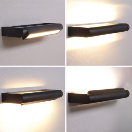 Brilagi - Εξωτερικό επιτοίχιο φωτιστικό LED SALERNO LED/12W/230V 35,5 cm μαύρο IP65