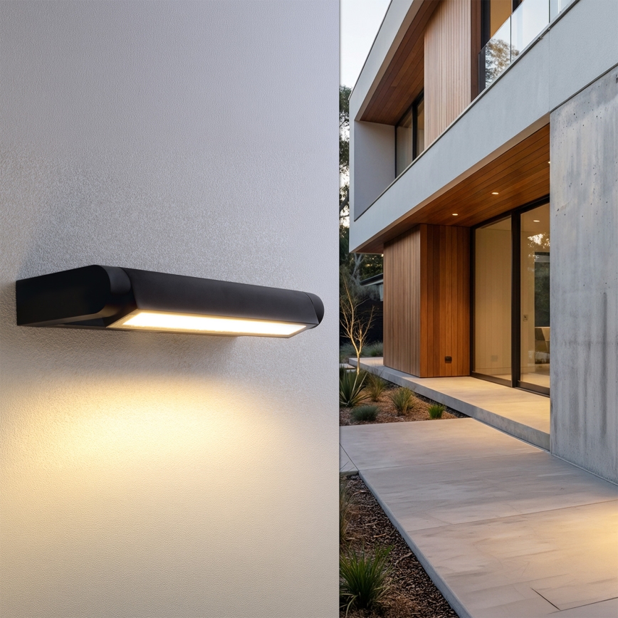 Brilagi - Εξωτερικό επιτοίχιο φωτιστικό LED SALERNO LED/12W/230V 35,5 cm μαύρο IP65