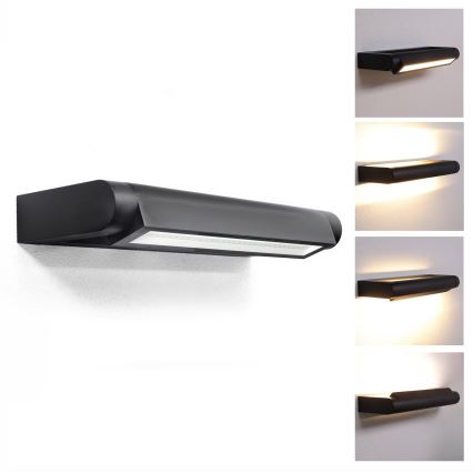 Brilagi - Εξωτερικό επιτοίχιο φωτιστικό LED SALERNO LED/12W/230V 35,5 cm μαύρο IP65