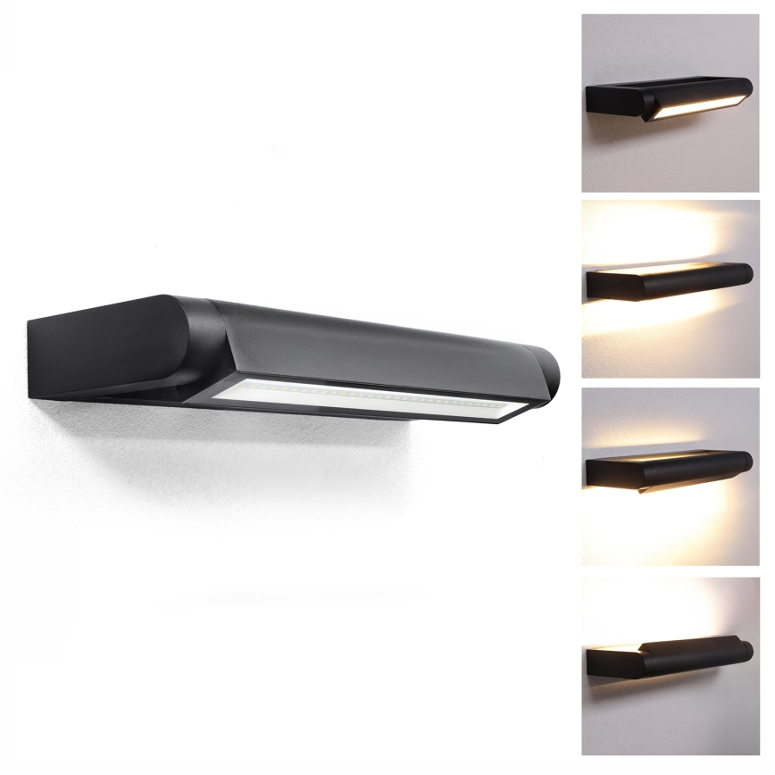 Brilagi - Εξωτερικό επιτοίχιο φωτιστικό LED SALERNO LED/12W/230V 35,5 cm μαύρο IP65