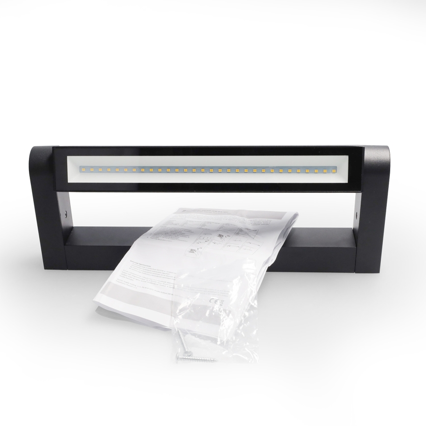 Brilagi - Εξωτερικό επιτοίχιο φωτιστικό LED SALERNO LED/12W/230V 35,5 cm μαύρο IP65