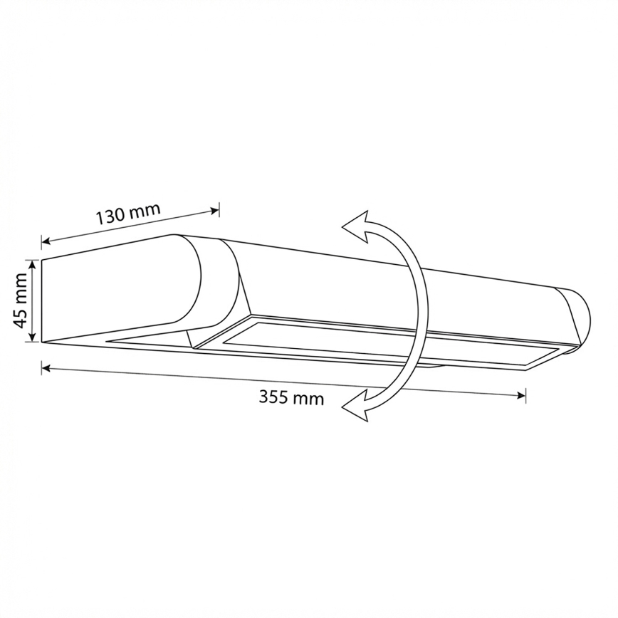 Brilagi - Εξωτερικό επιτοίχιο φωτιστικό LED SALERNO LED/12W/230V 35,5 cm μαύρο IP65