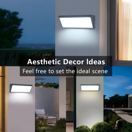 Brilagi - Εξωτερικό επιτοίχιο φωτιστικό LED TRIANGLE LED/42W/230V ανθρακί IP65