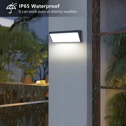 Brilagi - Επιτοίχιο φωτιστικό εξωτερικού χώρου LED με αισθητήρα TRIANGLE LED/42W/230V μαύρο IP65