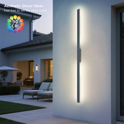 Brilagi - Εξωτερικό επιτοίχιο φωτιστικό LED LUNA LED/30W/230V 3000K IP65 150 cm ανθρακί CRI 90