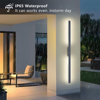 Brilagi - Εξωτερικό επιτοίχιο φωτιστικό LED LUNA 30W/230V 4000K IP65 150 cm ανθρακί CRI 90
