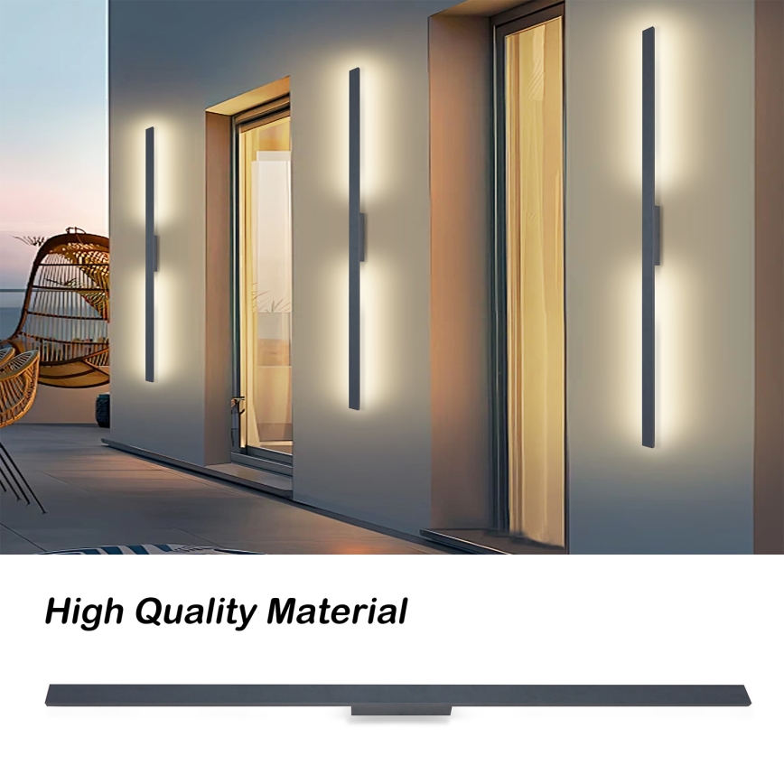 Brilagi - Εξωτερικό επιτοίχιο φωτιστικό LED LUNA 30W/230V 4000K IP65 150 cm ανθρακί CRI 90