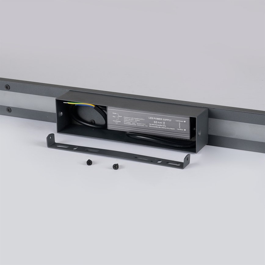 Brilagi - Εξωτερικό επιτοίχιο φωτιστικό LED LUNA 30W/230V 4000K IP65 150 cm ανθρακί CRI 90