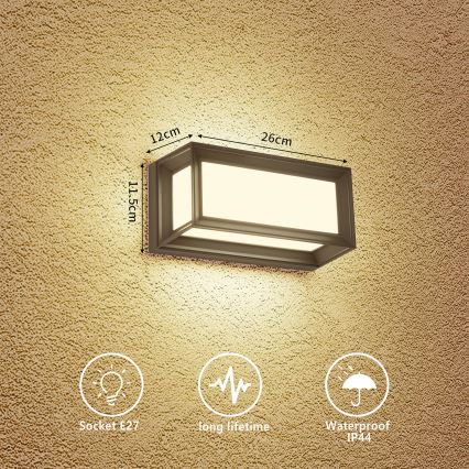 Brilagi - Εξωτερικό επιτοίχιο φωτιστικό PARKER 1xE27/60W/230V ανθρακί IP44